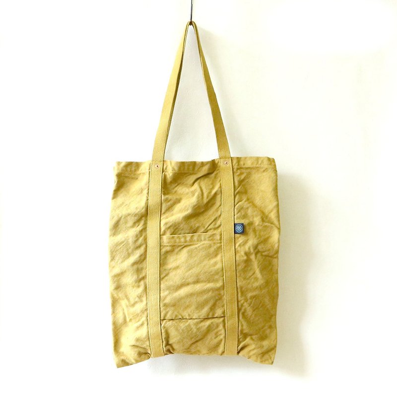 M/S Tote M [Mustard] (VC-46M) - กระเป๋าถือ - ผ้าฝ้าย/ผ้าลินิน สีเหลือง