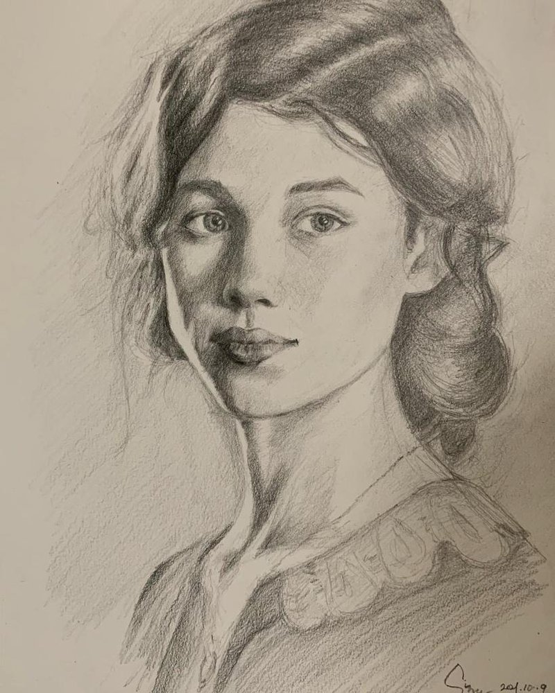 來圖訂製- 鉛筆人像/寵物素描 - 卡片/明信片 - 紙 