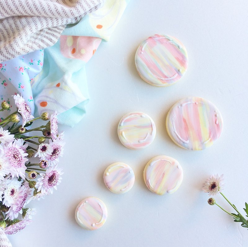 Sugar Crackers •! Best Match with Hand Rings! Pastel Bobble Hand Drawn Design Biscuits**Please contact us before ordering. Schedule** - Handmade Cookies - Fresh Ingredients 