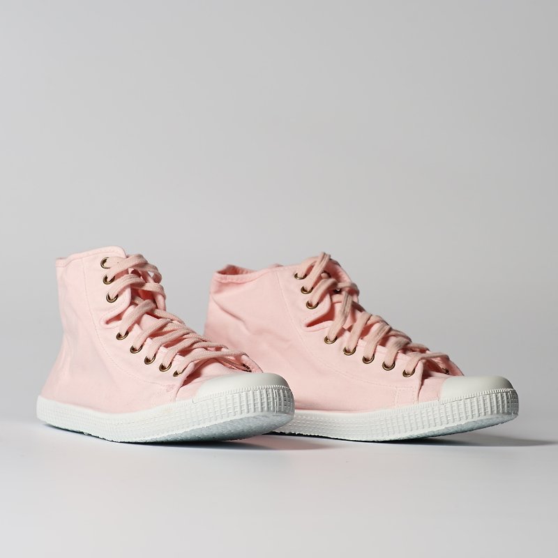 西班牙帆布鞋 高筒款 淡粉紅色 香香鞋 61997 41 - 女款休閒鞋 - 棉．麻 粉紅色