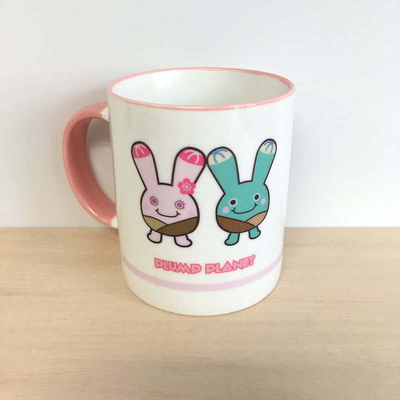 【Plump Planet Friends】陶瓷杯/禮物 | 多肉系列 碧光環雙子 - 咖啡杯 - 陶 粉紅色