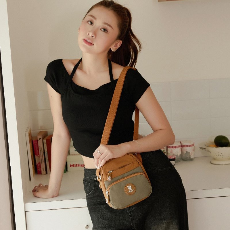 【Kinloch Anderson】Mousse 機能斜側包-夕陽橘 - 側背包/斜背包 - 尼龍 橘色