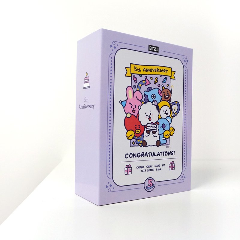 BT21 書本桌鐘-五周年祝福版  (無鬧鐘功能) - 擺飾/家飾品 - 紙 紫色