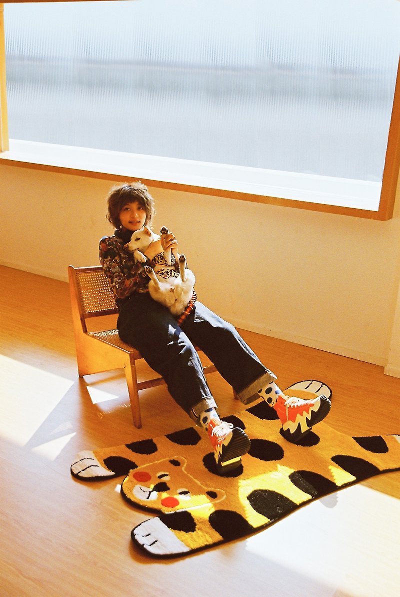 Lin Li's mother-in-law Similu original handmade home bedroom living room bathroom non-slip tiger mat carpet - Rugs & Floor Mats - Polyester Yellow
