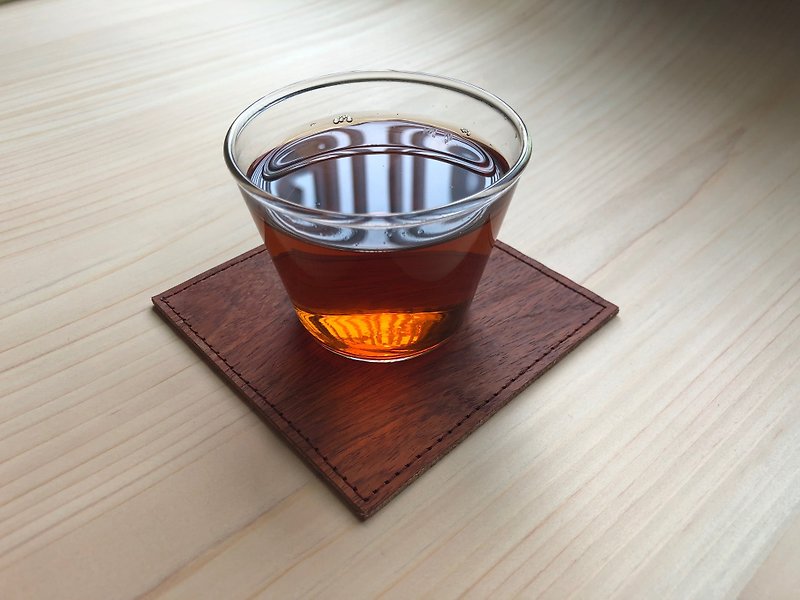 Coaster/mat (single piece)_selected pure natural solid wood leather use_food grade adhesive use - Coasters - Wood 