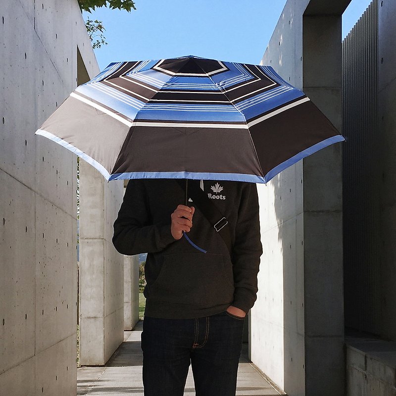 Safe, non-rebound, automatic umbrella, windproof, UV resistant, ultra-lightweight and labor-saving-navy style - Umbrellas & Rain Gear - Waterproof Material Blue