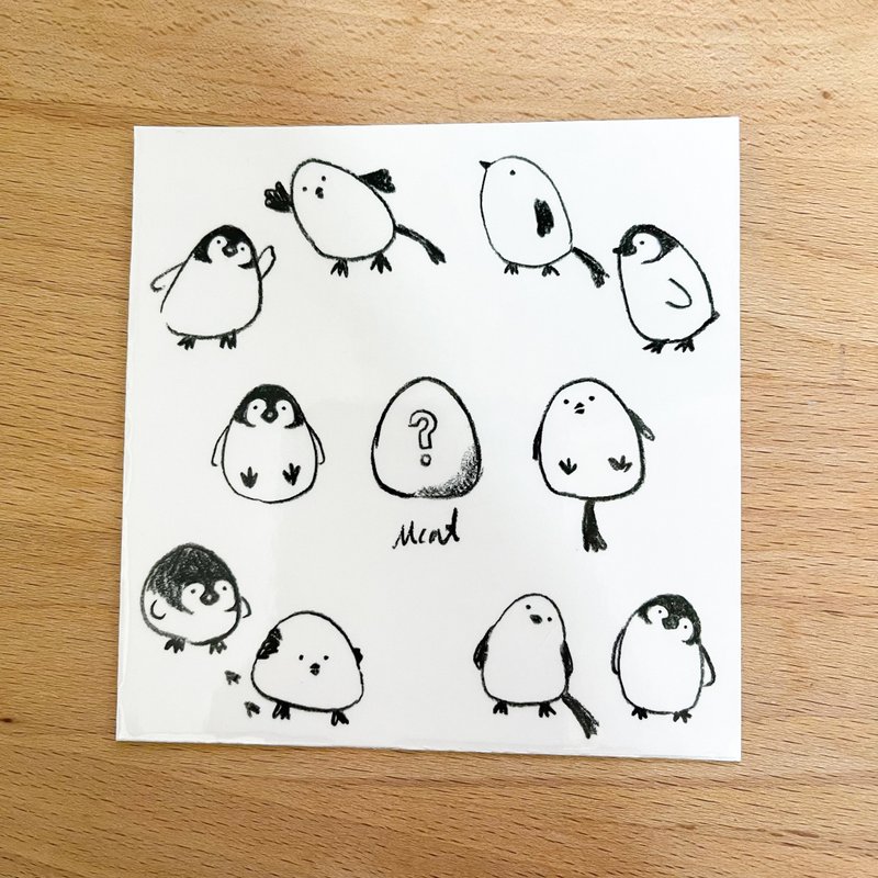 企鵝蛋 自剪貼紙 - 貼紙 - 紙 白色