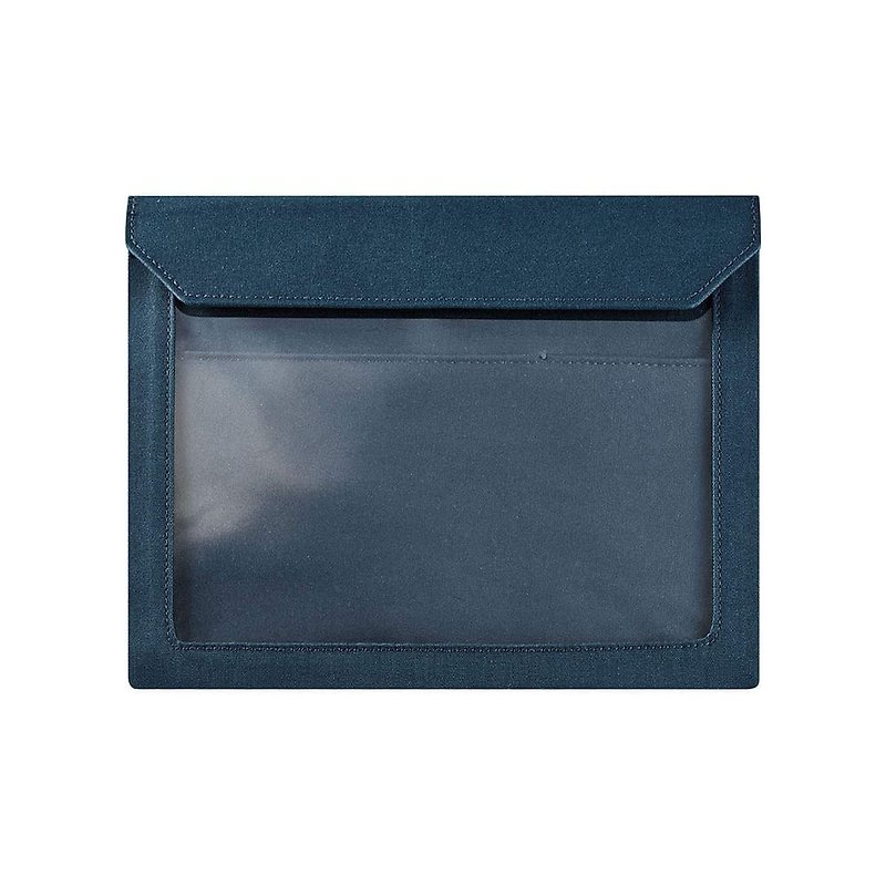 【KING JIM】FLATTY WORKS Multipurpose Storage Bag Navy Blue A5 - Toiletry Bags & Pouches - Other Materials Blue