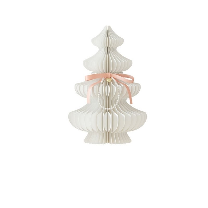 Hoshino Christmas tree white - ของวางตกแต่ง - กระดาษ ขาว