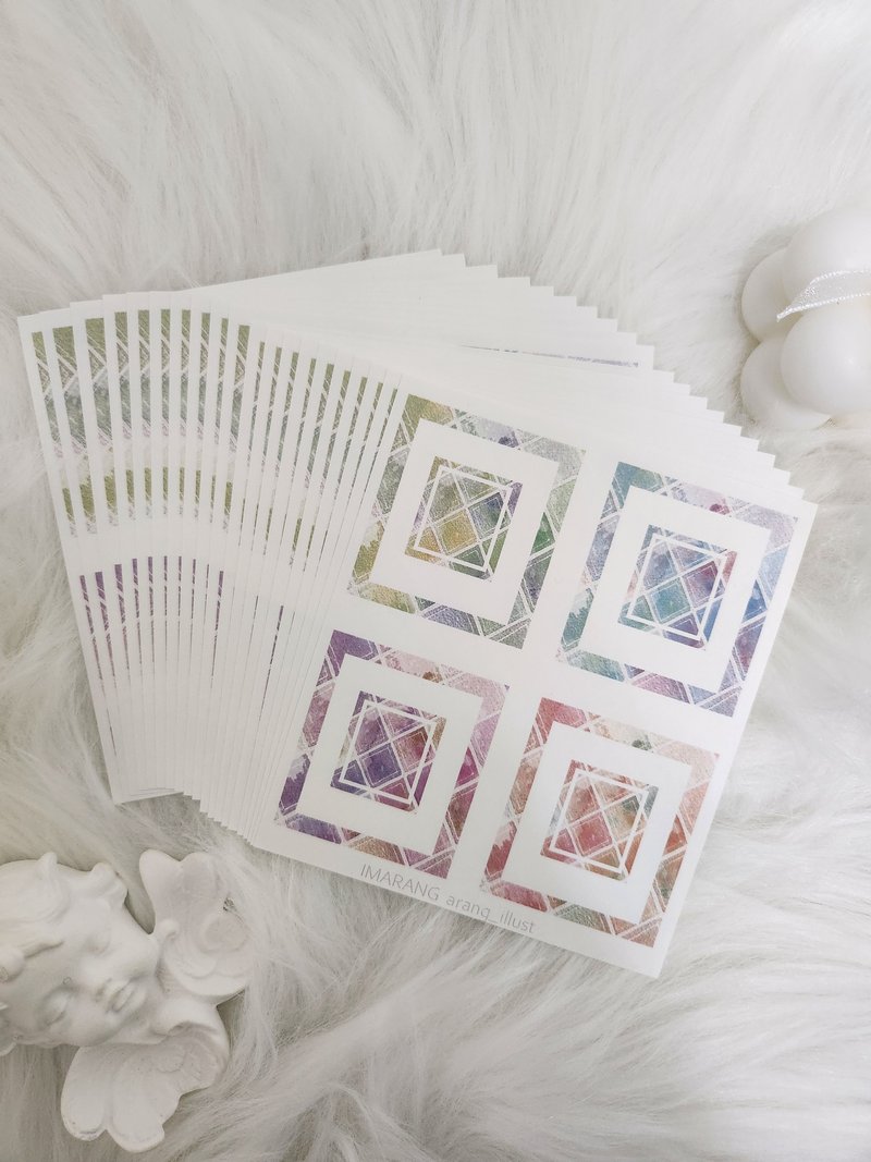 Diamond Square Frame - 貼紙 - 紙 