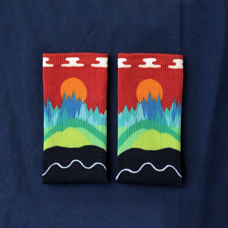 [Sunset] / sports / tube socks (red) - Socks - Cotton & Hemp Red