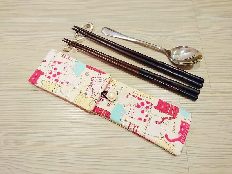 食器ポーチバッグ箸箸具体的な組成は、（箸の2ペアを置くことができます。スプーン。フォーク）A306 - 箸・箸置き - コットン・麻 多色