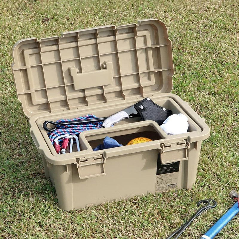 日本JEJ ASTAGE 日製軍風分隔式PP手提工具箱 (ST-560S) - 居家收納/收納盒/儲物盒 - 塑膠 卡其色