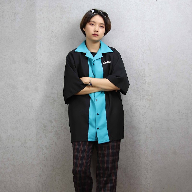 Tsubasa.Y Ancient House Bowling Shirt 013, bowling shirt, short-sleeved shirt, thin shirt - Men's T-Shirts & Tops - Polyester 