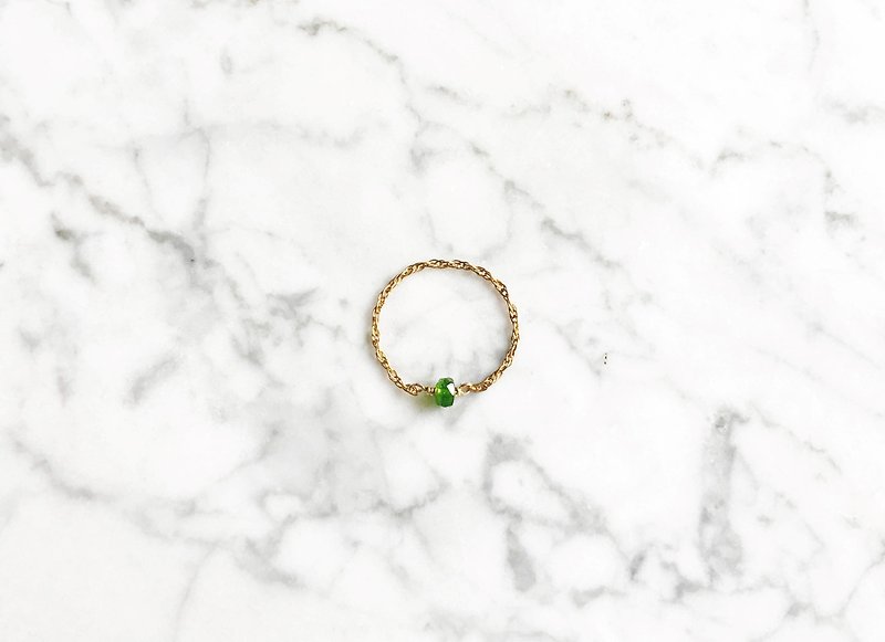 "Ring chain classic feel" chrome diopside Danmei Guo 14K gold (14kgf) Ring chain - General Rings - Gemstone 
