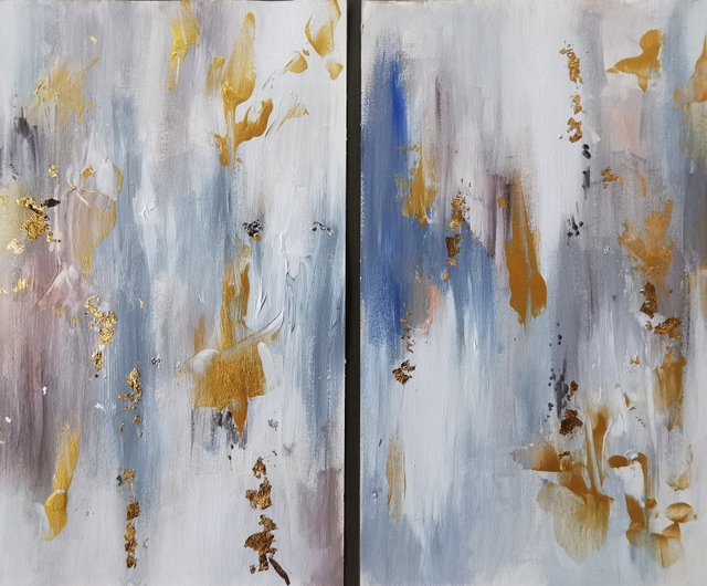 金箔抽象画 Abstract with Gold Accents – Artbar Tokyo – Paint