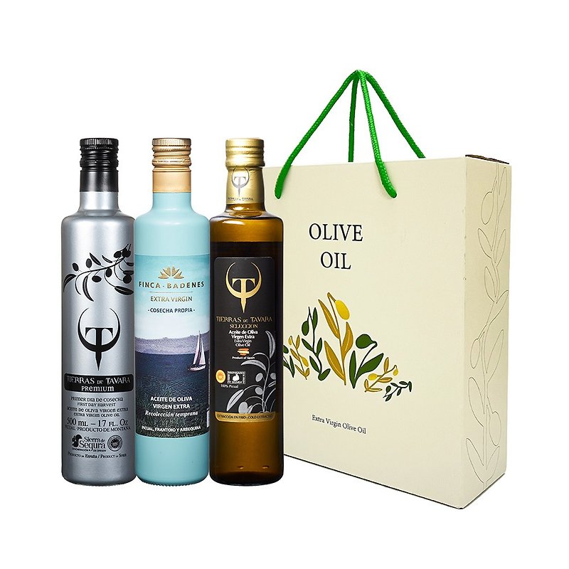 [Free Shipping Set] [Douyoubo] Selected Three Olive Oil Gift Boxes 500mlx3 (Three-in Gift Box Set) - Sauces & Condiments - Glass 