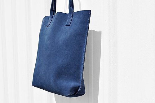 Feel blue suede tote bag cowboy M - Shop cowft Handbags & Totes - Pinkoi