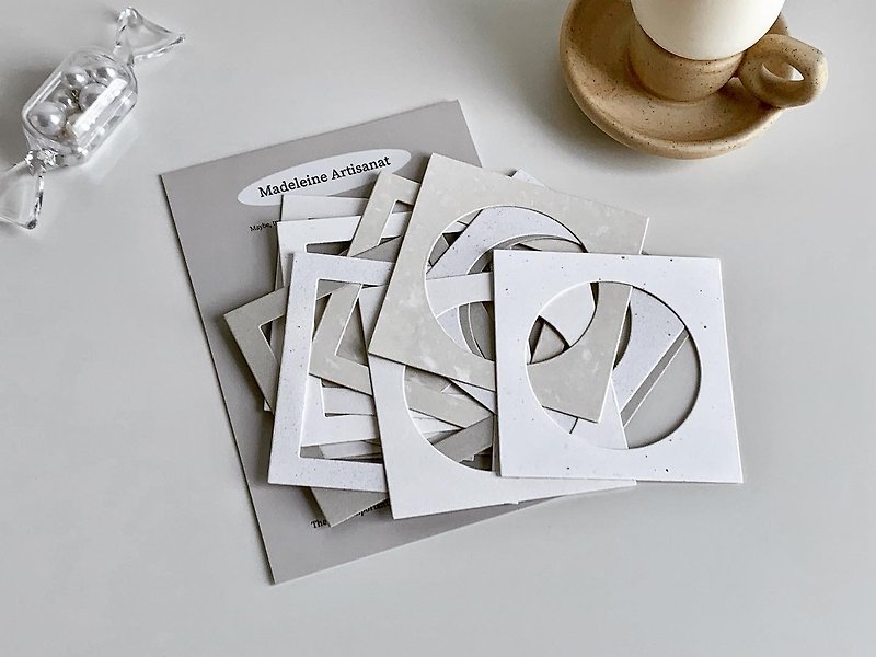 Monotone frames&tags -round/square - Cards & Postcards - Paper White