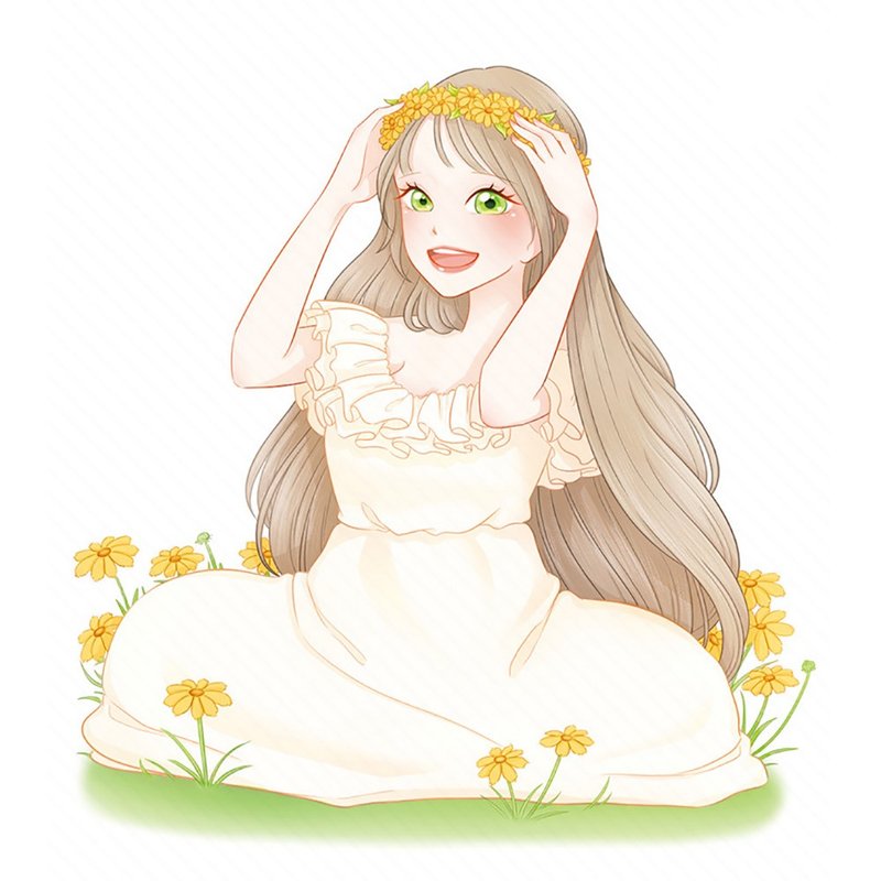 Frisian girl sticker (ddatchi) person sticker - 貼紙 - 紙 黃色