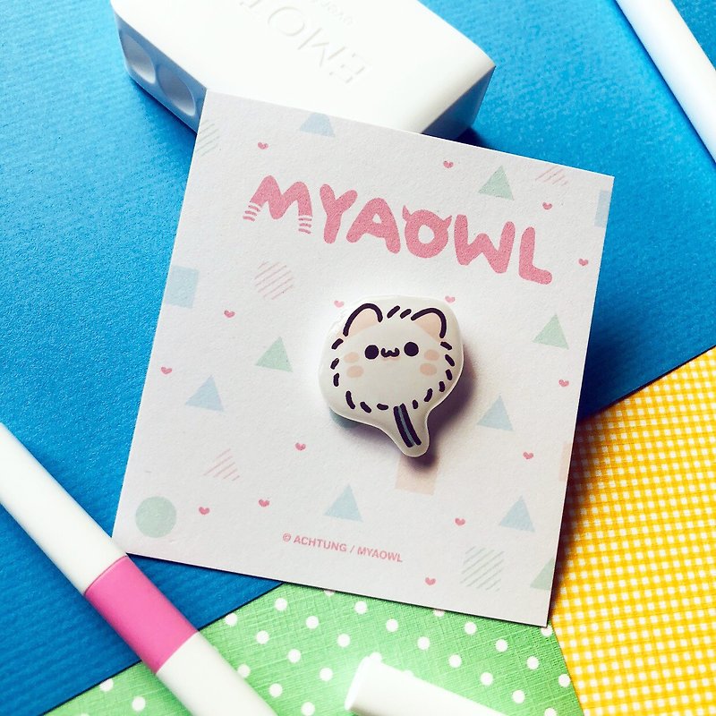 Bad Meow and Mao Meow-Single Shadow Badge Series - Badges & Pins - Other Materials Multicolor