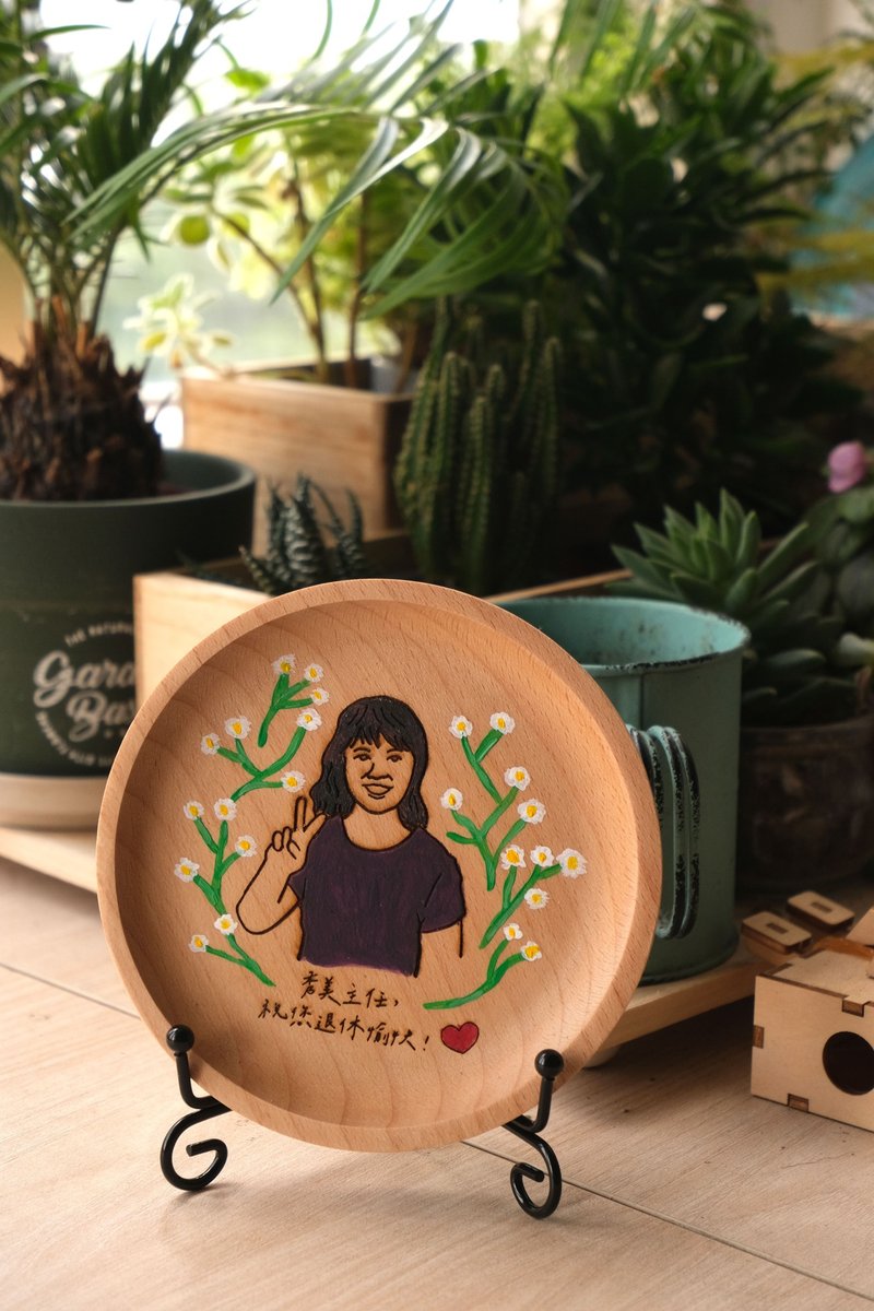 Customized small wooden disc with story-Customized version for good friends (special discounts for more of the same style) - Items for Display - Wood 