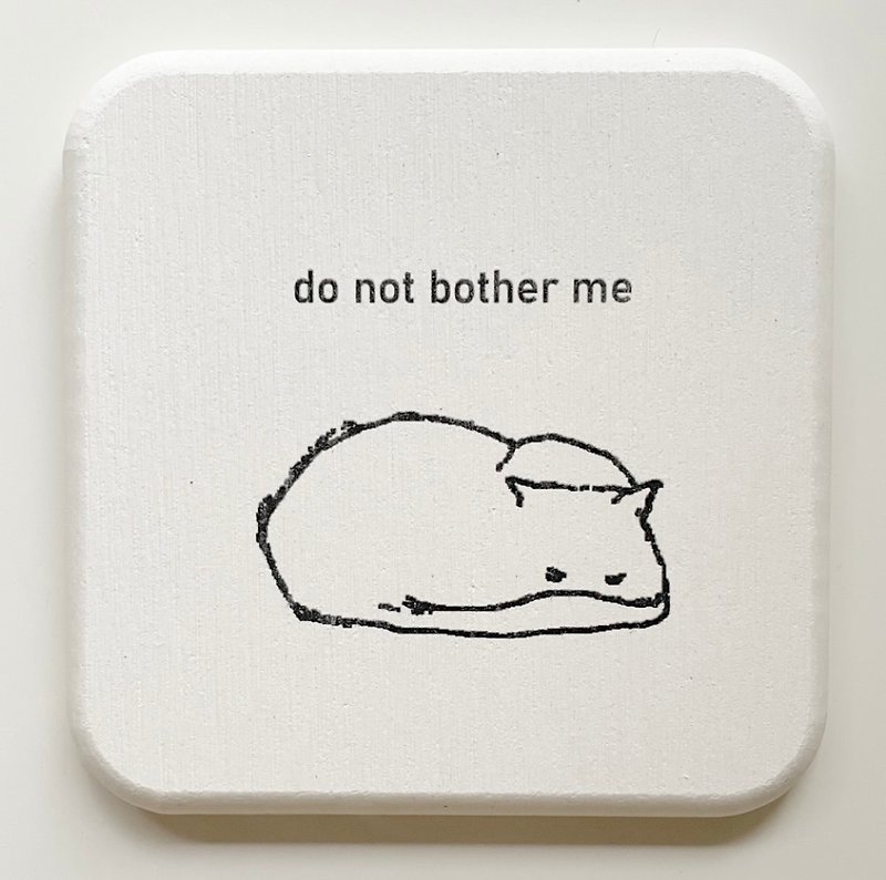 a_good_bb_Cat square diatomaceous earth absorbent coaster_do not bother me - Coasters - Other Materials 
