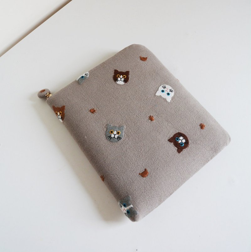 PUBU 7.8吋彩色電子書閱讀器保護套 防護包 客制化 刺繡 貓咪 - 平板/電腦保護殼/保護貼 - 棉．麻 灰色