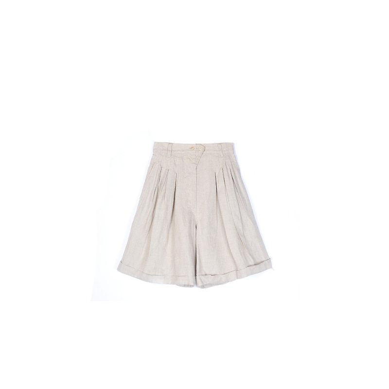 [Eggs] linseed plant vintage vintage high waist wide leg pants fifth - Women's Pants - Cotton & Hemp White