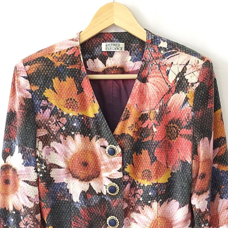 │Slowly│ vintage jacket 23│vintage. Retro. Literature. - Women's Casual & Functional Jackets - Polyester Multicolor