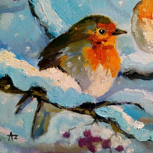 ロビン　油絵 ロビンの鉛筆画、印刷可能なロビンの絵、ロビンの鳥の装飾