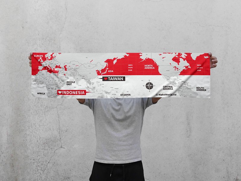 Make World Map Manufacturing Sports Towel (Indonesia) - Towels - Polyester 