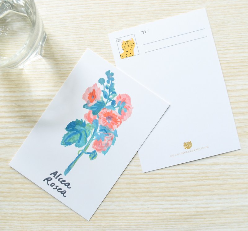 Nature Collection-alcea rosea postcard / buy 3 get 1 - การ์ด/โปสการ์ด - กระดาษ สีแดง
