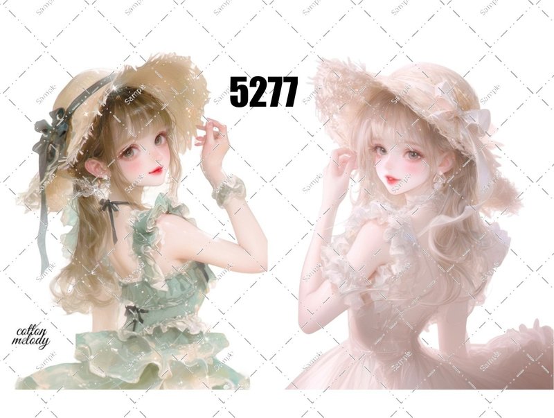 original sticker no.5277 人物ステッカー オリジナルステッカー オリジナル人物ステッカー 装飾ステッカー cotton melody - 貼紙 - 紙 