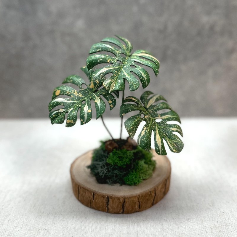 Thai Spot Turtle Taro-Handmade Leather Plant Ground Planting Series - ตกแต่งต้นไม้ - หนังแท้ 