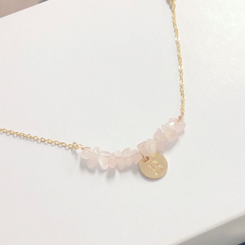 Blessing For Love Personalized Pink Crystal Necklace - สร้อยติดคอ - เครื่องประดับพลอย สึชมพู