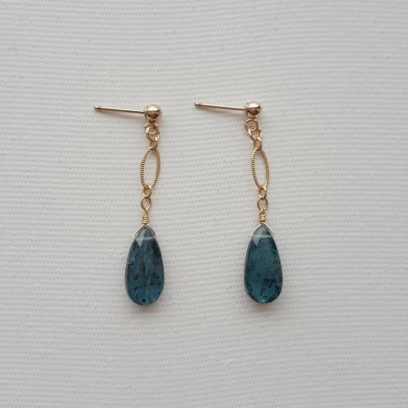 14kgf Kyanite Earrings - Earrings & Clip-ons - Semi-Precious Stones 