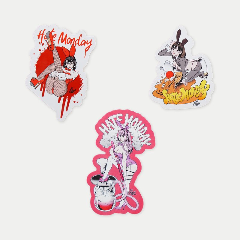 HATE MONDAY X Elphonso LAM - Sticker Set 貼紙 (PBHMS25A92) - 其他 - 紙 白色