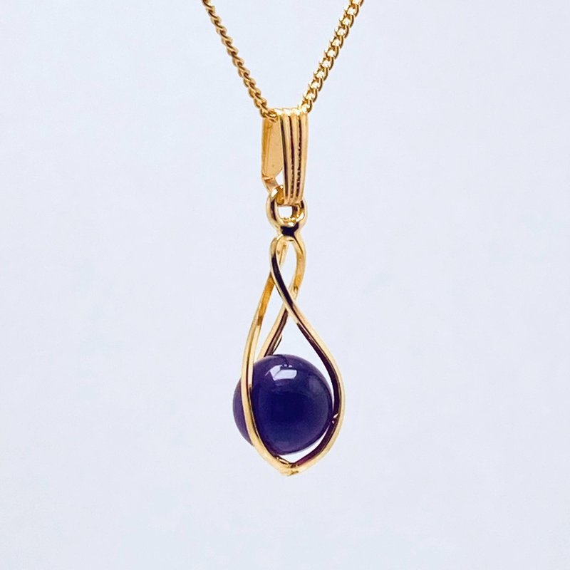 Amethyst / Natural gemtone Pendant Necklaces - สร้อยคอ - หิน สีม่วง