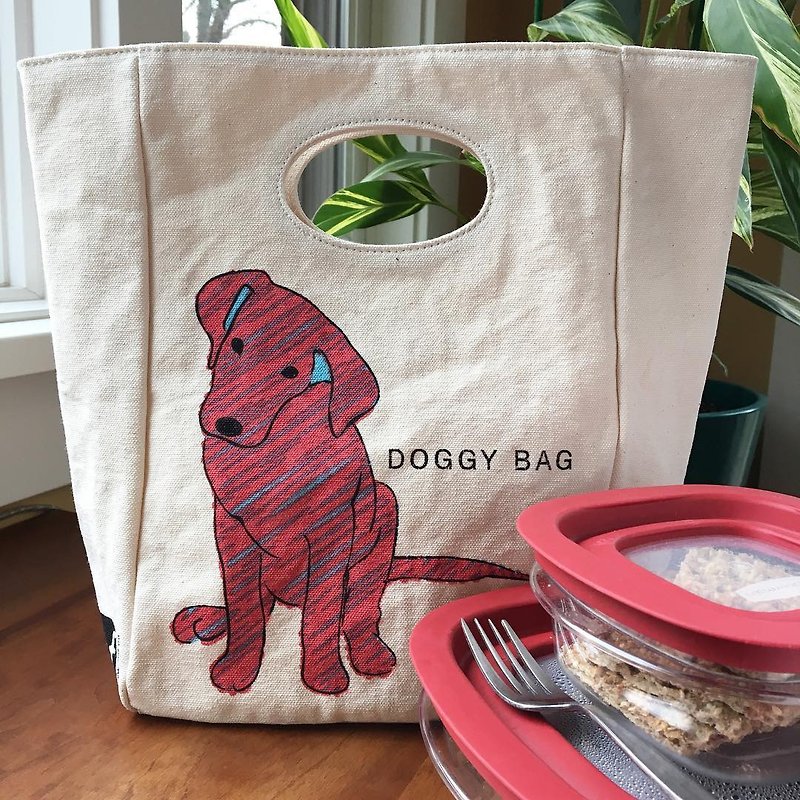 [Customized Gift] Handy Bag [Wow Puppy]-Canada Fluf Organic Cotton - กระเป๋าถือ - ผ้าฝ้าย/ผ้าลินิน หลากหลายสี