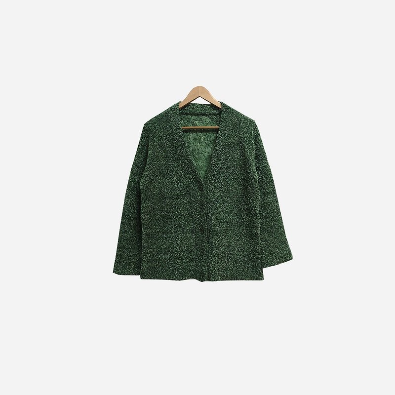 脫臼古著 / 開襟針織毛衣外套 no.323 vintage - 女毛衣/針織衫 - 聚酯纖維 綠色