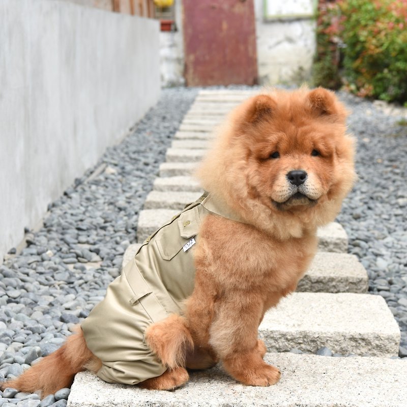 Classic Khaki Pet Student Uniform-Men's Pants【ZAZAZOO】 - ชุดสัตว์เลี้ยง - ผ้าฝ้าย/ผ้าลินิน สีกากี