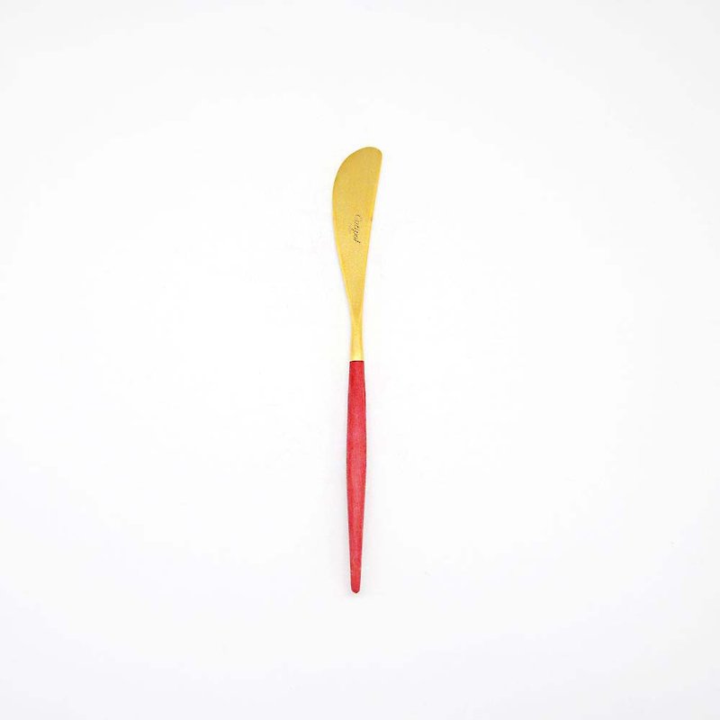 GOA RED MATTE GOLD BUTTER SPREADER - Cutlery & Flatware - Stainless Steel Red