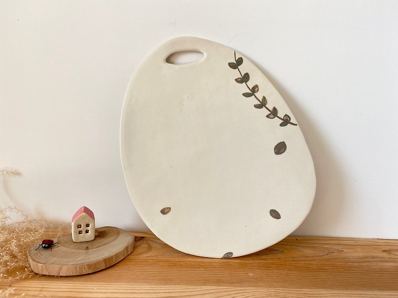 陶器カッティングボード-手作り - 花瓶・植木鉢 - 陶器 グリーン