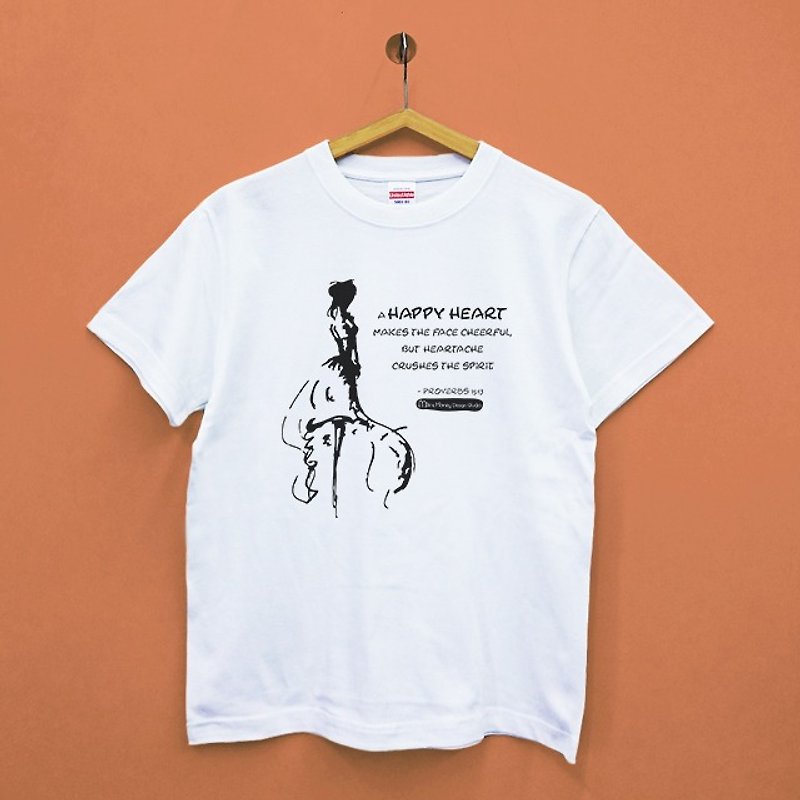 Illustrator/MilkHoney-Proverbs 15.13 Japanese brand cotton soft neutral T-shirt - Unisex Hoodies & T-Shirts - Cotton & Hemp 