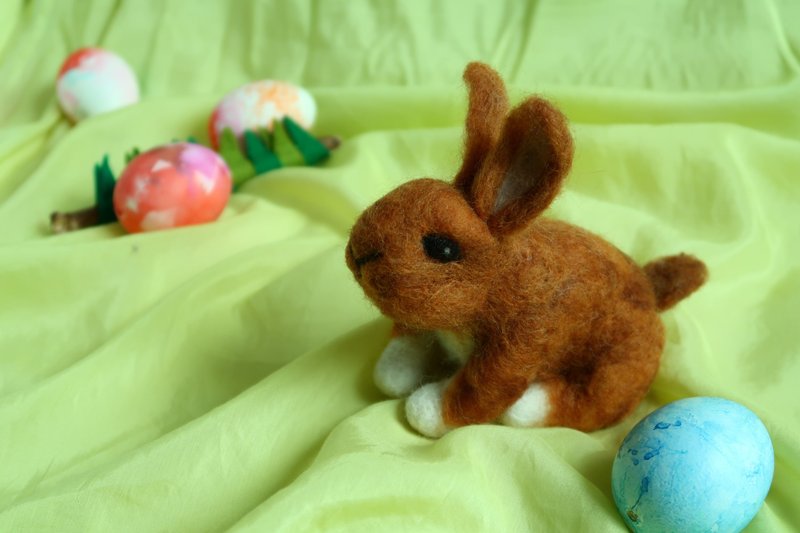 Needle felted Bunny Wool 100% - ของเล่นเด็ก - ขนแกะ 