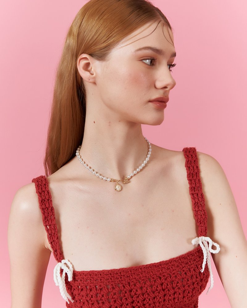 Lovely pin necklace - 項鍊 - 其他材質 白色