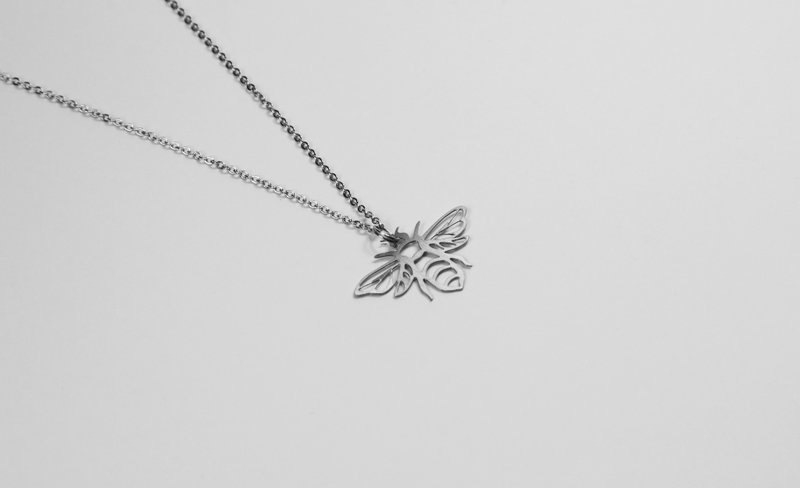 Bee Necklace [Mini Style]_Insect Series_Making Questions - Necklaces - Other Metals Silver