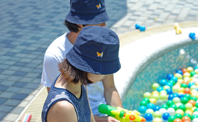 [Exclusive] Shiba defined darling love / natural air conditioner hat - blue water - Hats & Caps - Cotton & Hemp Blue