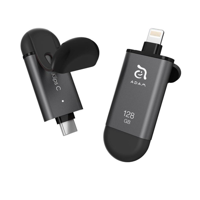 ADAM iKlips C Lightning/USB-C iPhone雙向智慧隨身碟 128G - USB 隨身碟 - 其他金屬 